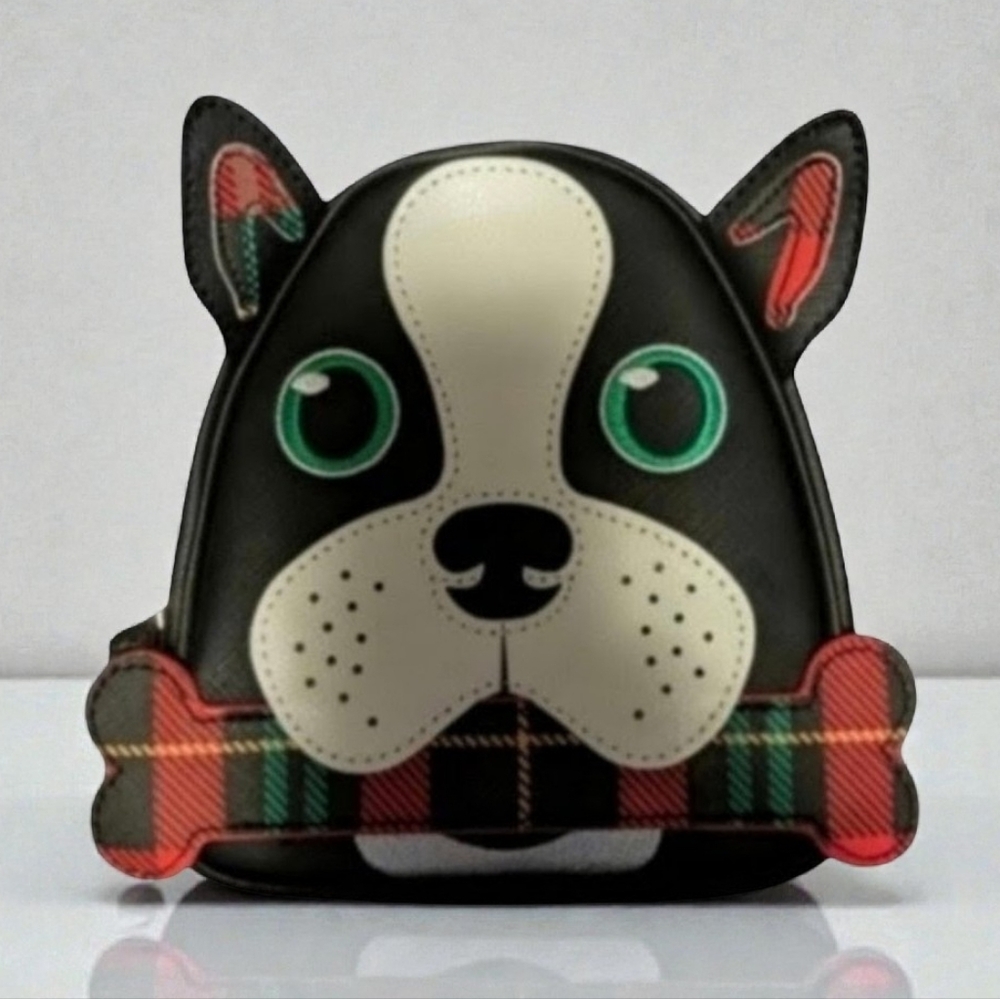 NEW Bath and Body Mini Boston Terrier Holiday Makeup Bag.